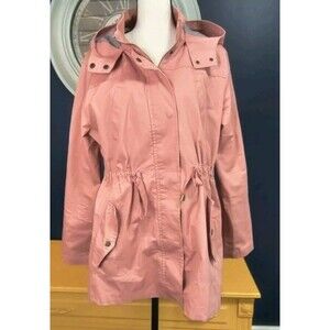 Korye Hooded Jacket Women's Medium Pink Full Zip Drawstring Light Weight EUC